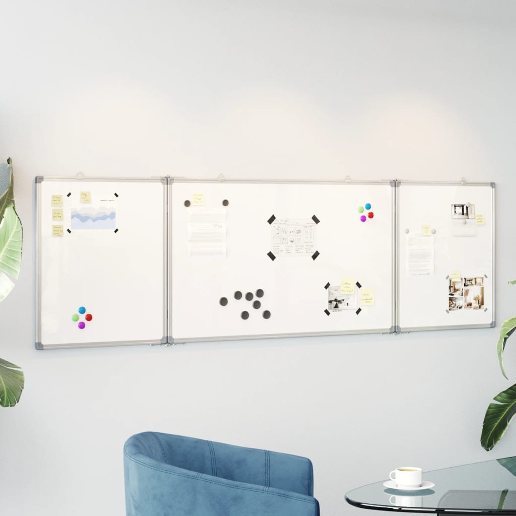 Vidaxl Whiteboard Magnetycznie składanie 200x60x1,7 cm aluminium