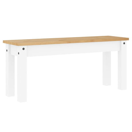 Vidaxl eetkamerbank panama 105x30x45 cm massief grenenhout wit