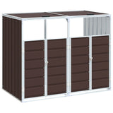 Vidaxl containerberging voor 2 containers 144x81x113 cm staal bruin