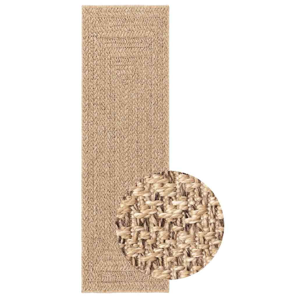 VidaXL-Teppich Zizur für drinnen und draußen, 80 x 250 cm, Jute-Optik