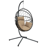 VidaXL Hängesessel mit Standard-Rattan und Stahl Taupe