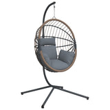 Vidaxx-Hängesessel mit Standard-Rattan und hellgrauem Stahl