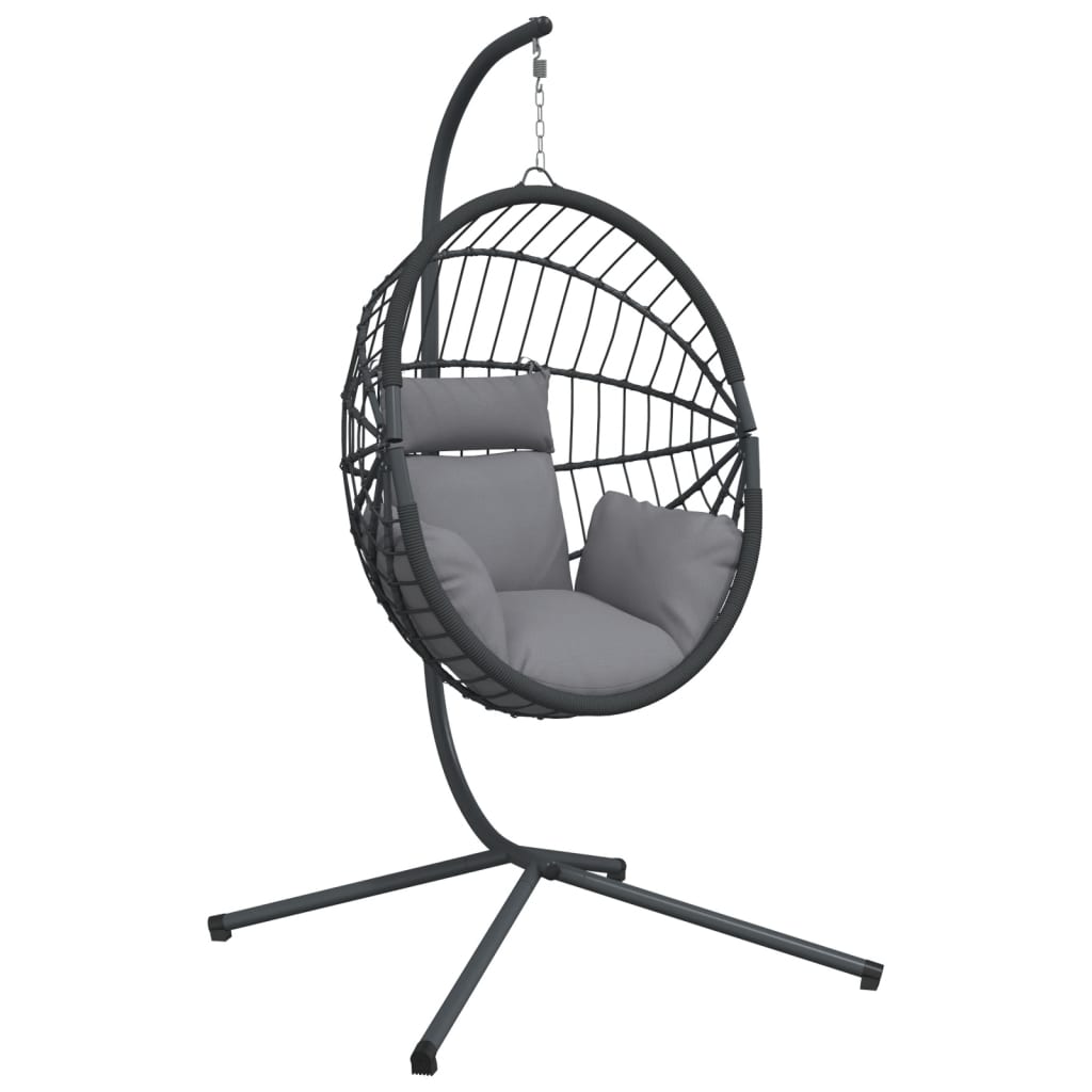 VidaXL-Hängesessel mit Standard-Rattan und grauem Stahl