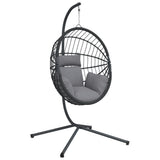 VidaXL-Hängesessel mit Standard-Rattan und grauem Stahl