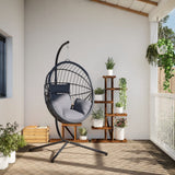 VidaXL-Hängesessel mit Standard-Rattan und grauem Stahl