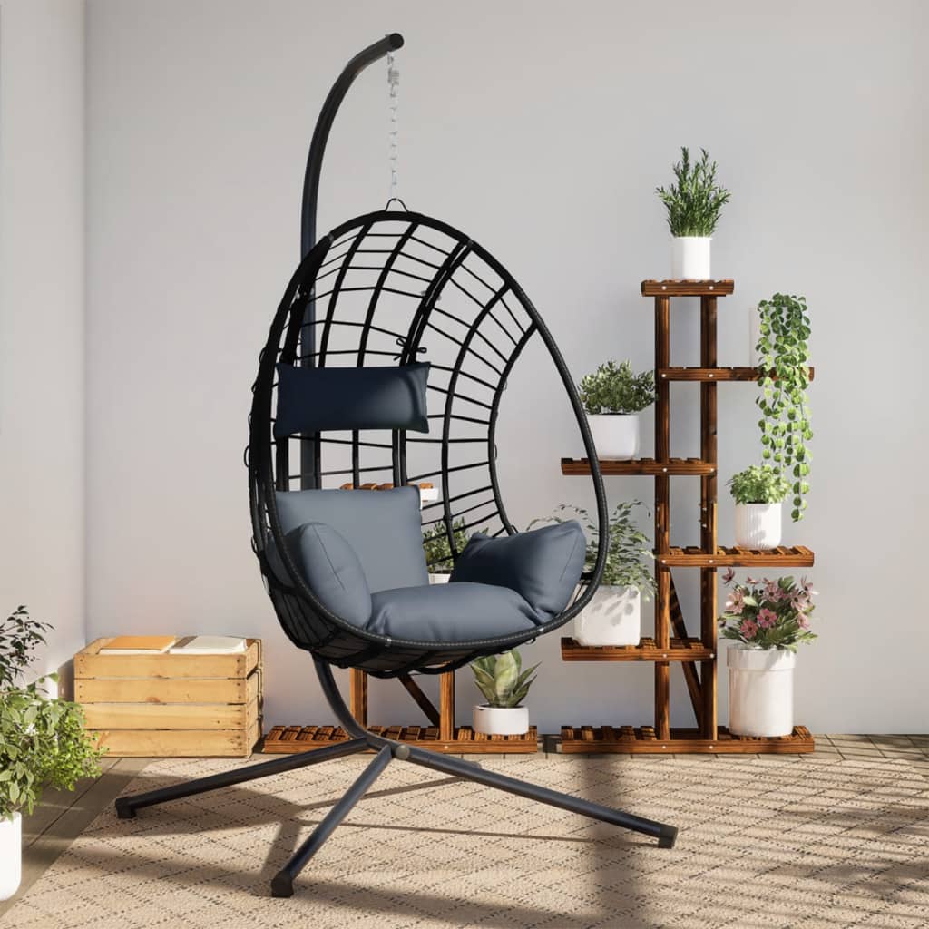 Vidaxl-Hängesessel mit Standard-Rattan und anthrazitfarbenem Stahl