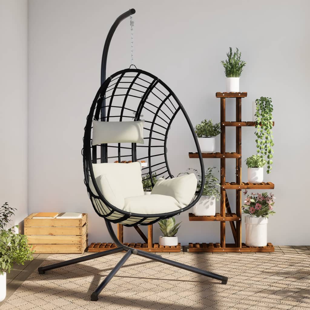 VidaXL-Hängesessel mit Standard-Rattan und Stahlbeige