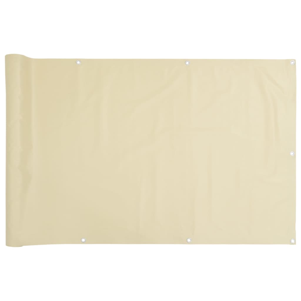 Écran de balcon Vidaxl 600x75 cm PVC Cream -Colored