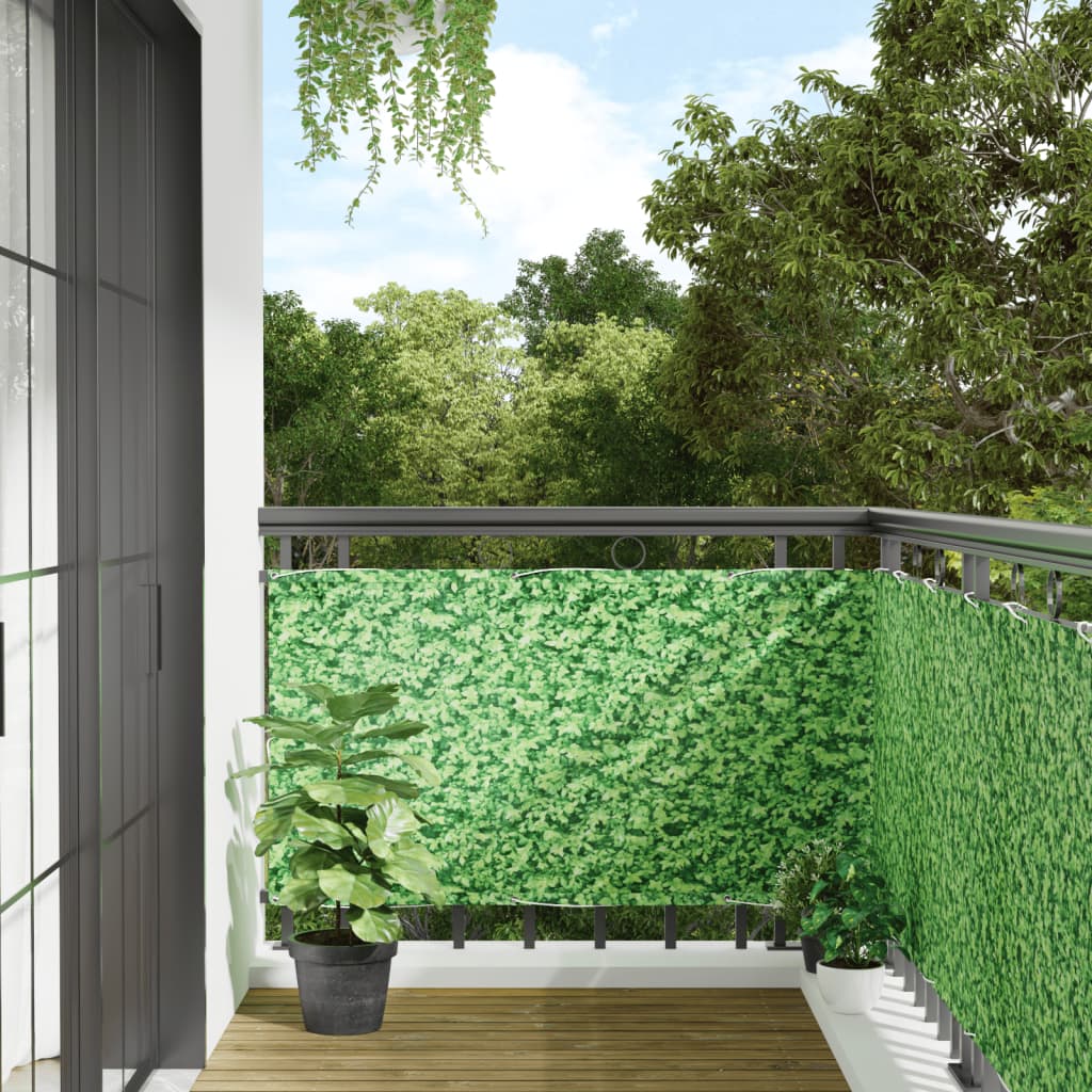 Vidaxl Balcony Screen Plant Pattern 600x75 cm PVC Green