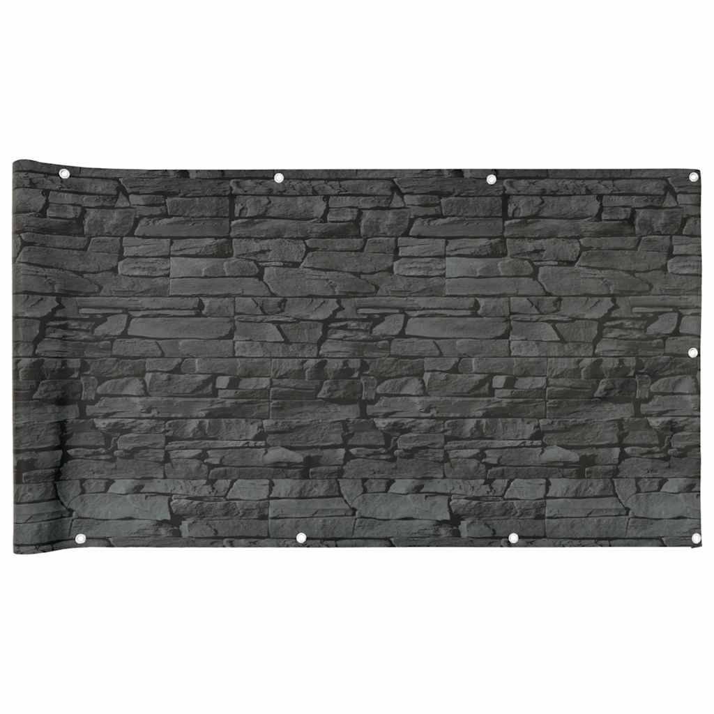 Vidaxx Balkonsichtschutz Steinmuster 400x75 cm PVC grau