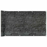 Vidaxx Balkonsichtschutz Steinmuster 400x75 cm PVC grau