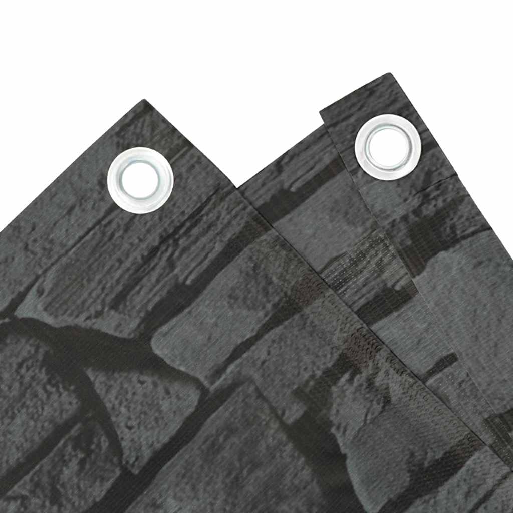 Vidaxx Balkonsichtschutz Steinmuster 400x75 cm PVC grau