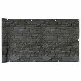 Vidaxx Balkonsichtschutz Steinmuster 500x75 cm PVC grau