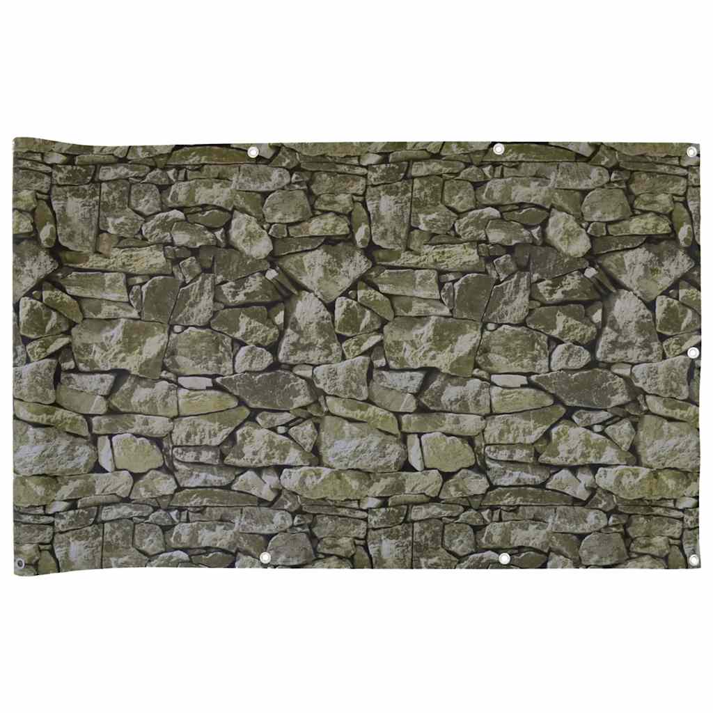 Vidaxx Balkonsichtschutz Steinmuster 400x75 cm PVC
