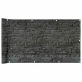 Vidaxx Balkonsichtschutz Steinmuster 600x90 cm PVC grau