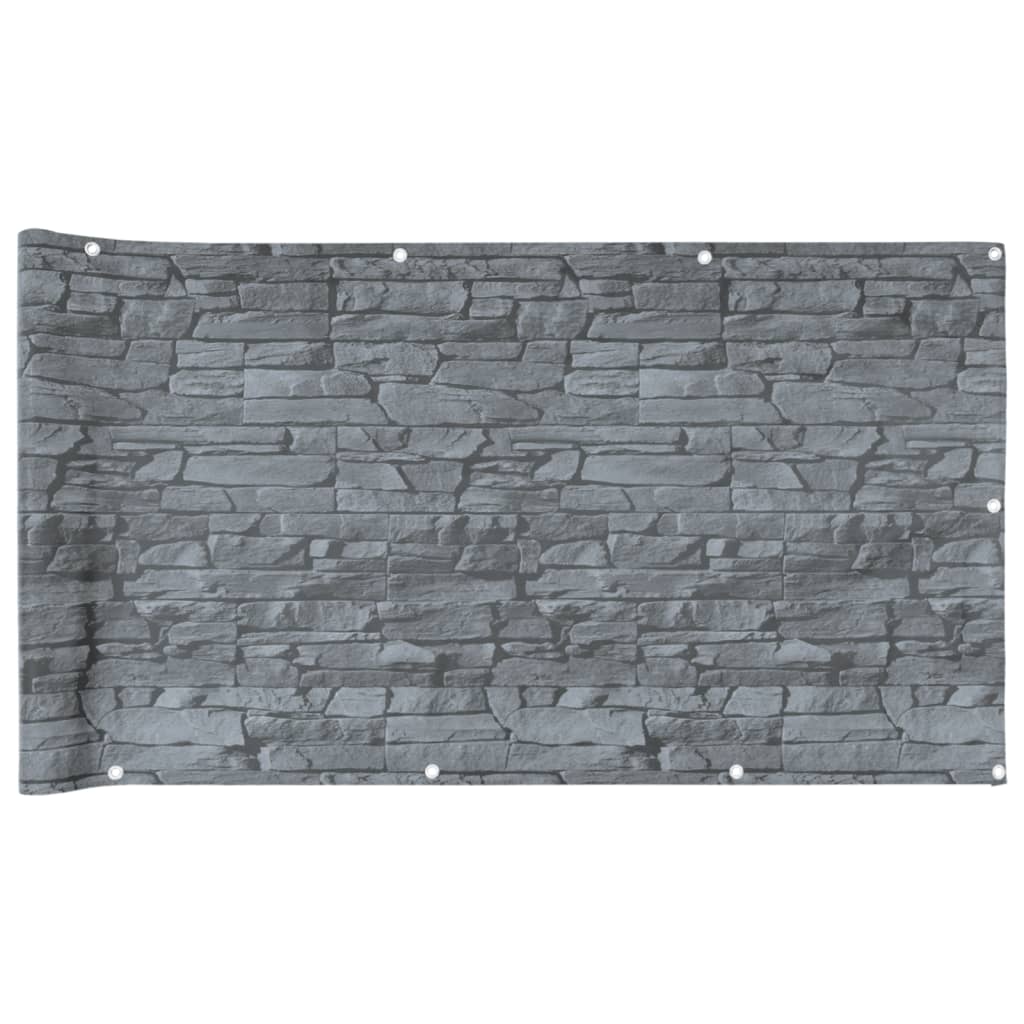 Vidaxl Balcony Screen Stone Pattern 400x120 cm PVC Gray