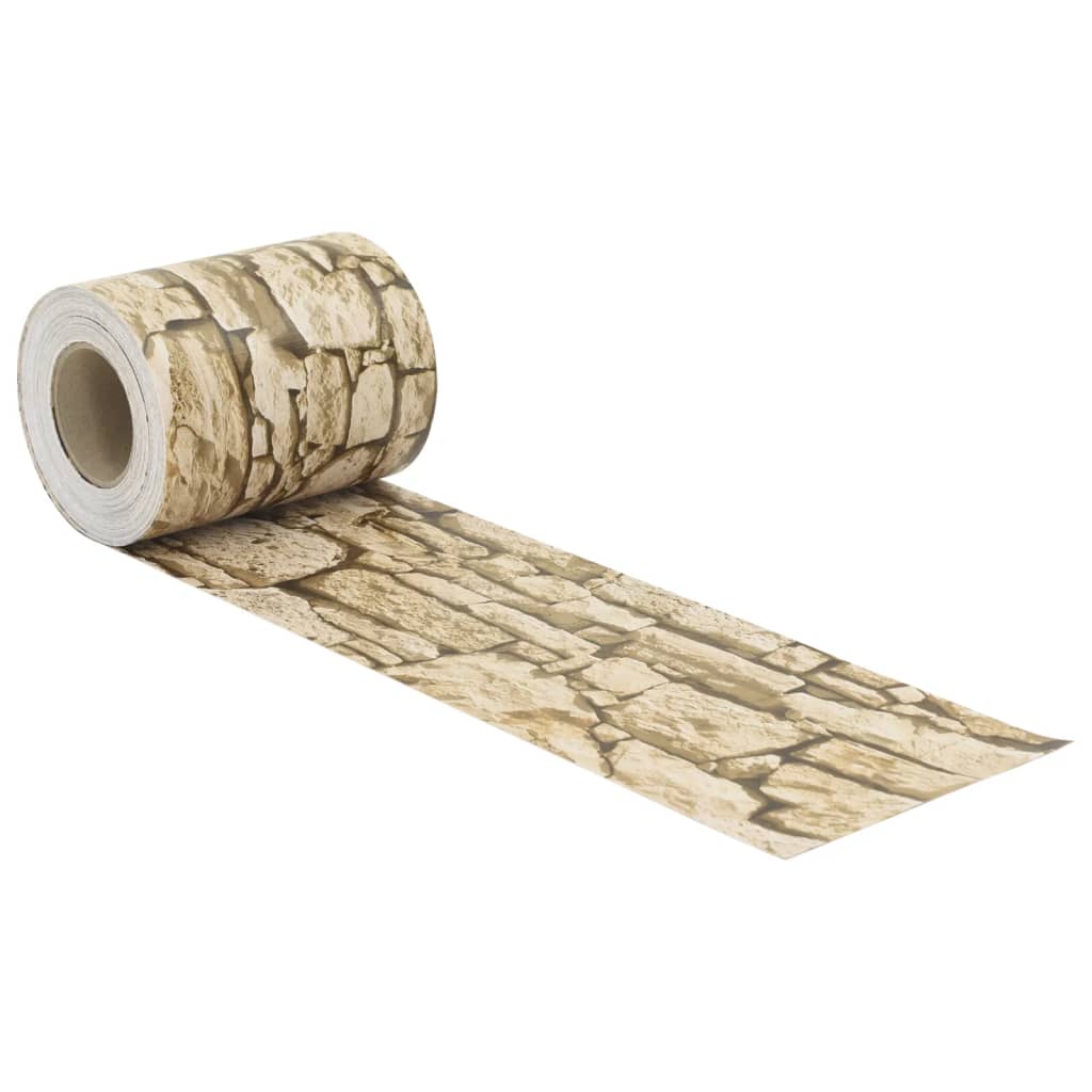 Vidaxxl Garten-Sichtschutz grobes Steinmuster 35x0,19 m PVC beige