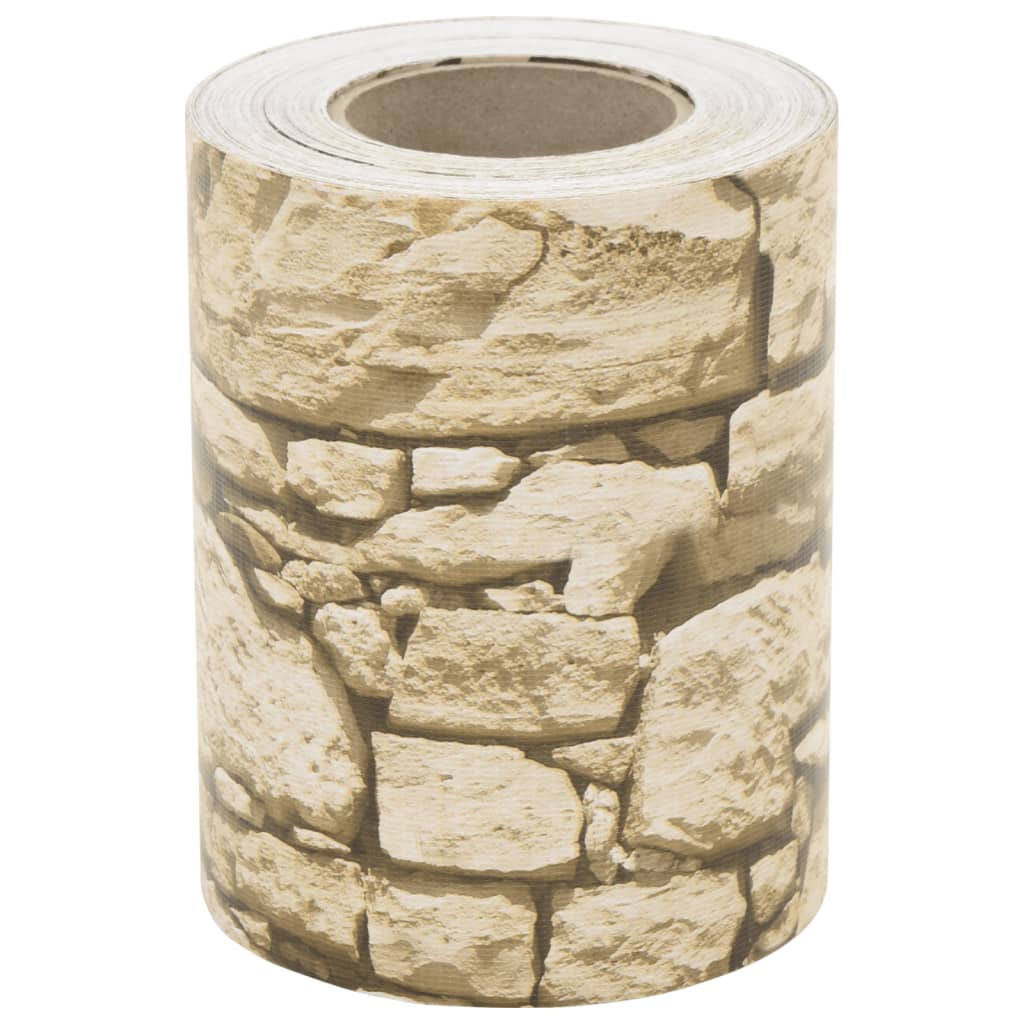 Vidaxxl Garten-Sichtschutz grobes Steinmuster 35x0,19 m PVC beige