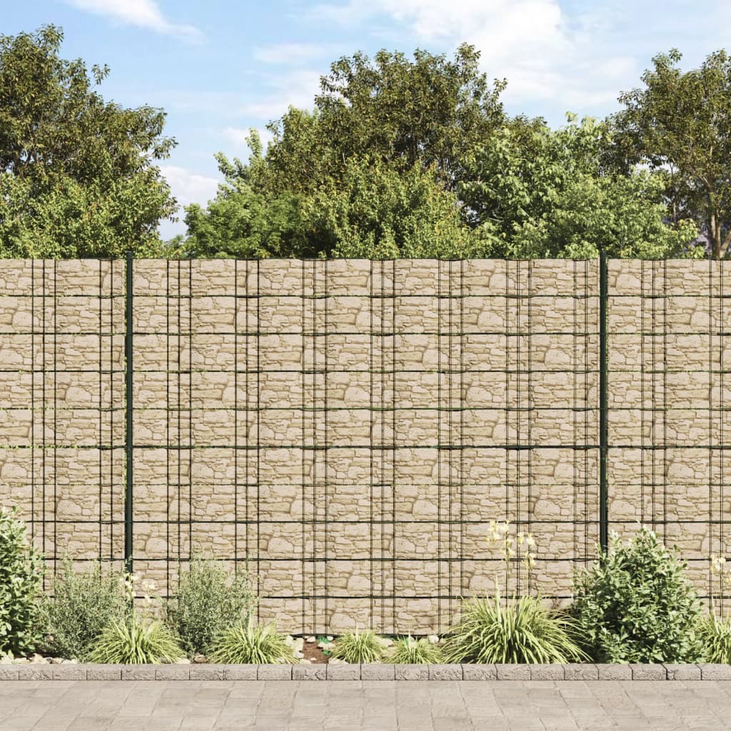 Vidaxxl Garten-Sichtschutz grobes Steinmuster 35x0,19 m PVC beige