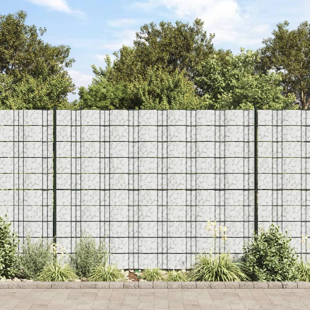 Vidaxxl Garten-Sichtschutz Marmor-Kiesmuster 35x0,19 m PVC grau