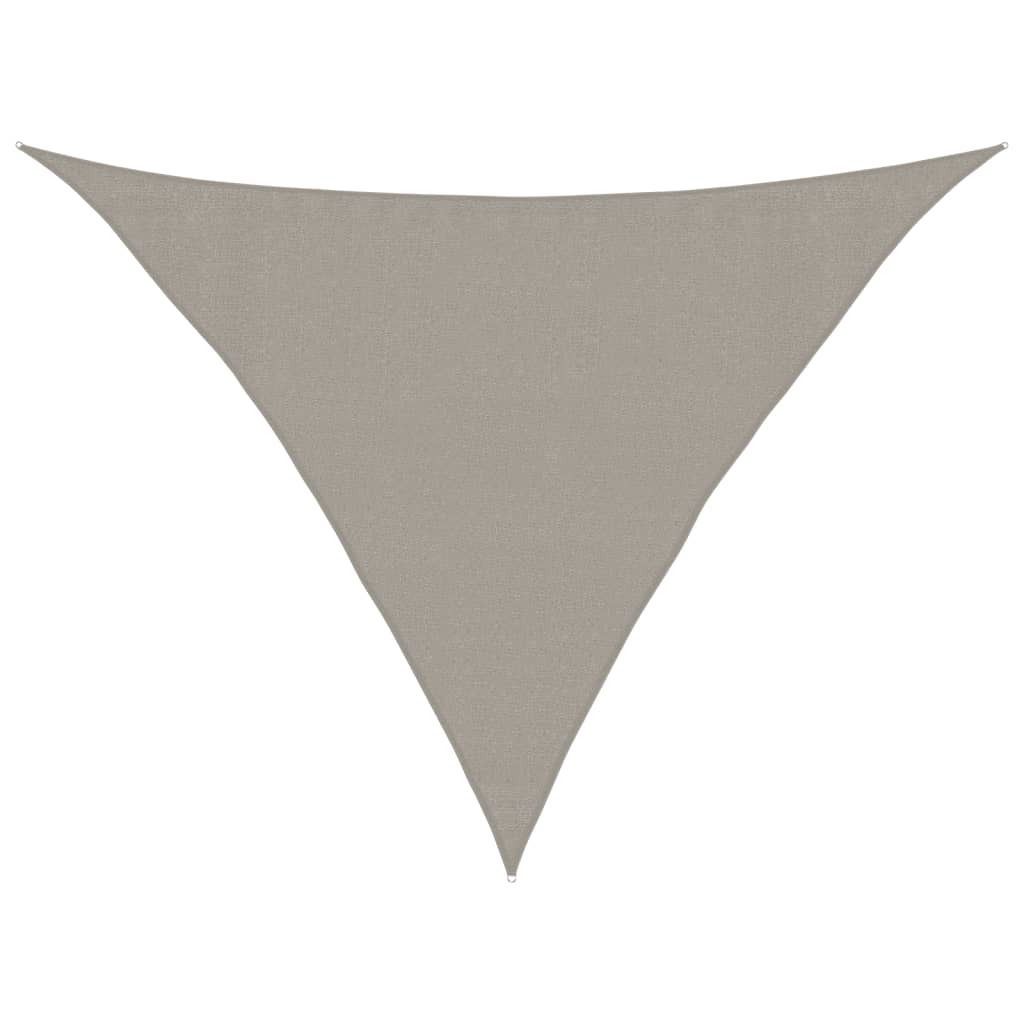 Vidaxl zonnezeil 160 g m² driehoekig 3,5x3,5x4,9 m hdpe lichtgrijs