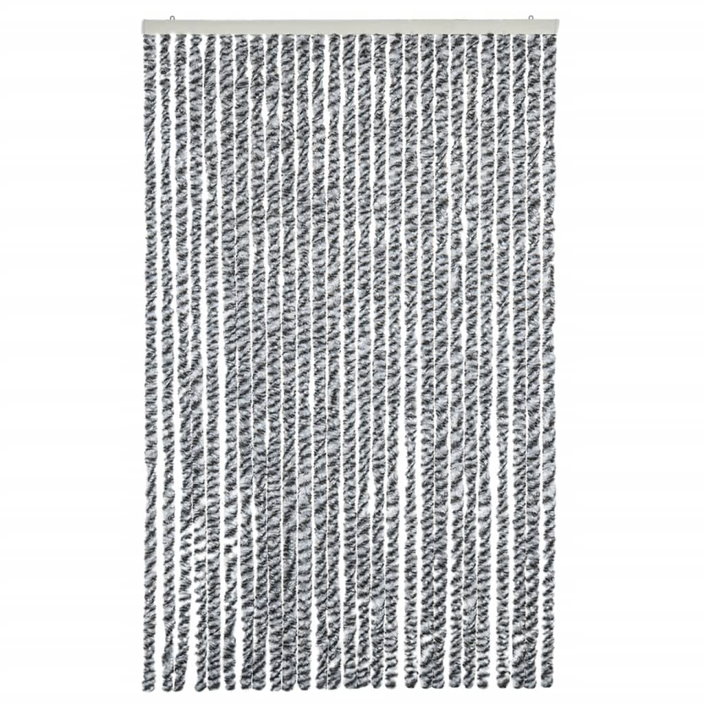 Vidaxl vliegengordijn 118x220 cm chenille grijs en zwart-wit