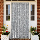 Vidaxx Fliegenvorhang 118x220 cm Chenille Grau und Schwarz und Weiß