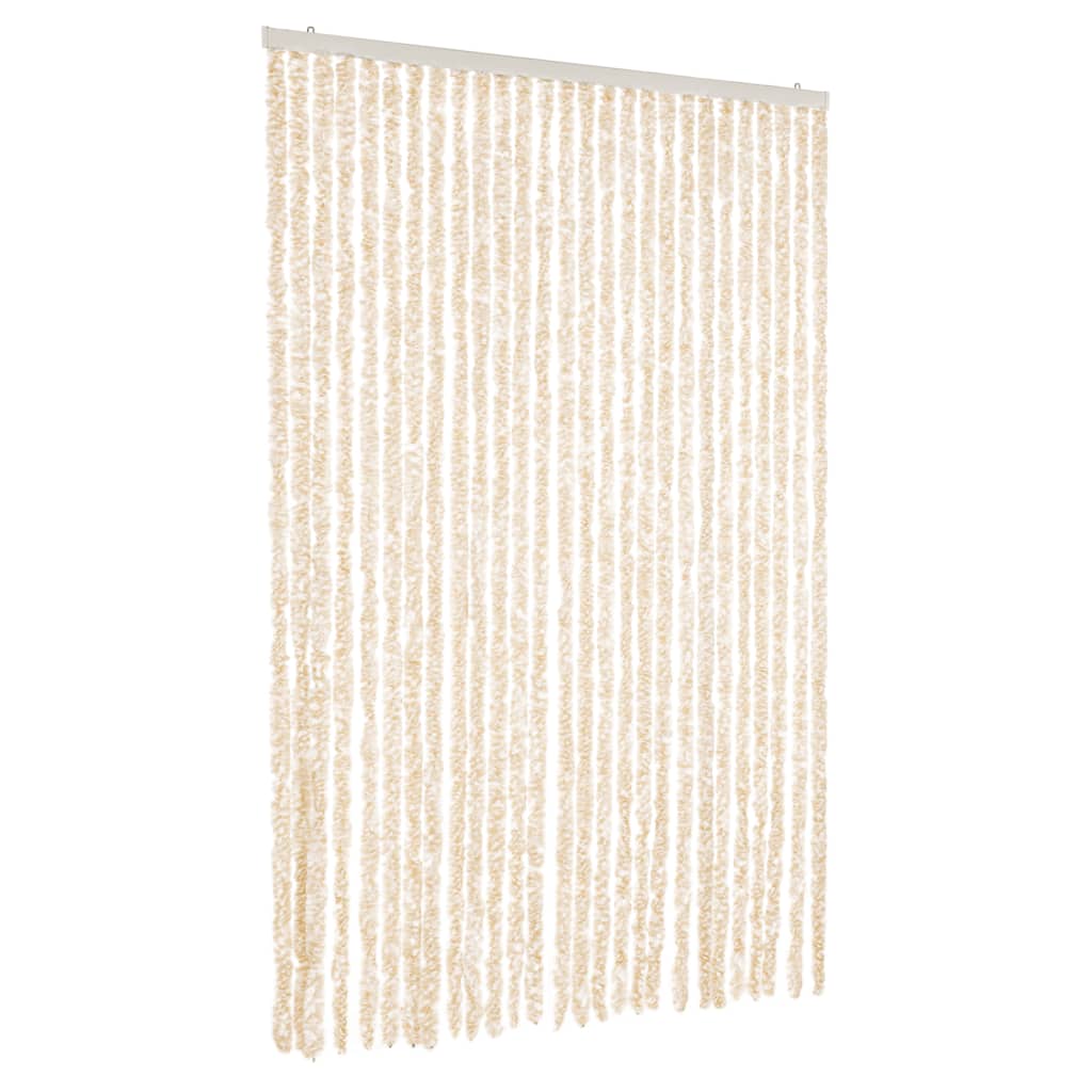 Vidaxx Fliegenvorhang 118x220 cm Chenille Beige und Weiß