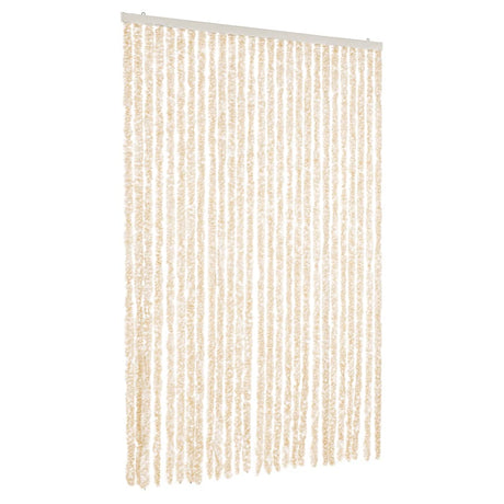 Vidaxx Fliegenvorhang 118x220 cm Chenille Beige und Weiß