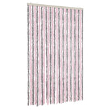 Vidaxx Fliegenvorhang 118x220 cm Chenille Silbergrau und Rosa
