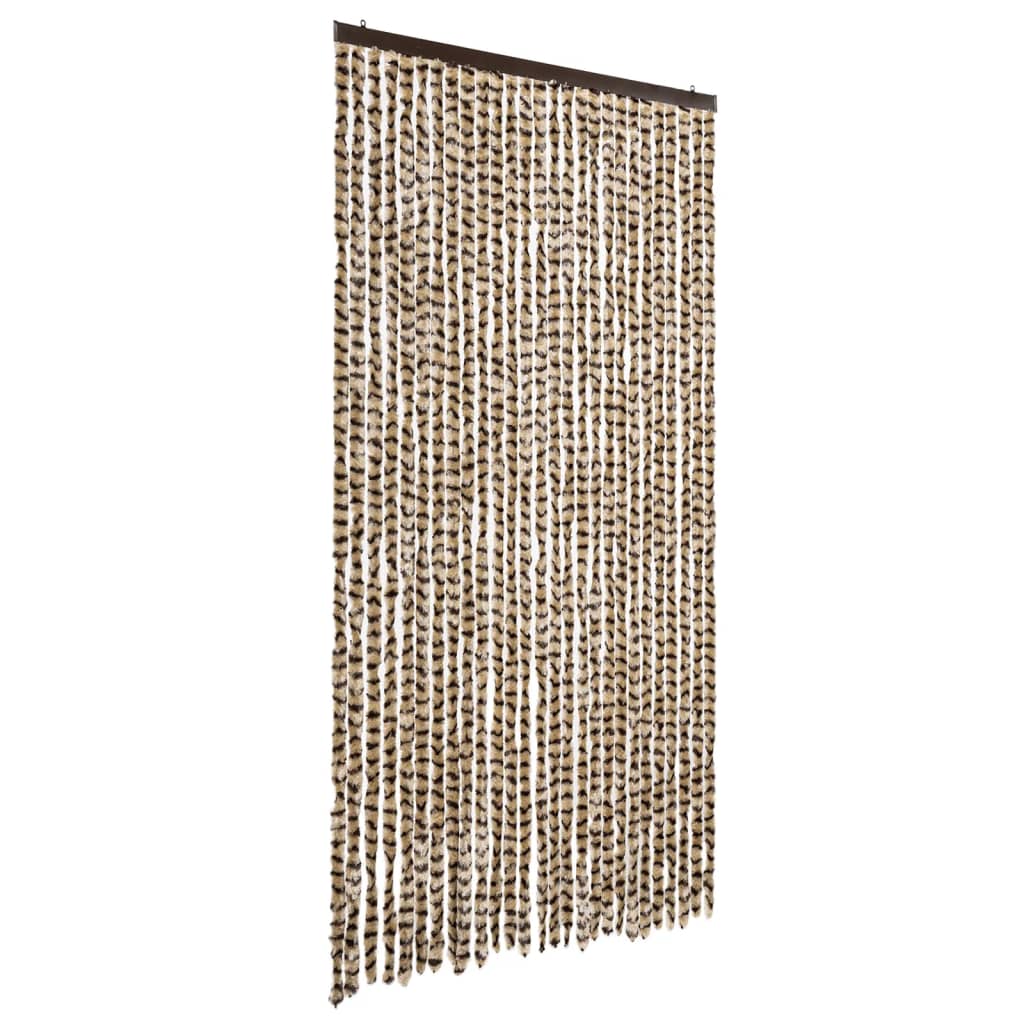 Vidaxx Fliegenvorhang 118x220 cm Chenille Beige und Braun