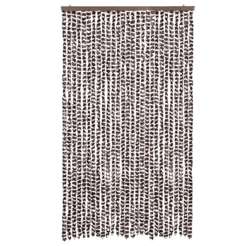 Vidaxx Fliegenvorhang 118x220 cm Chenille braun und weiß