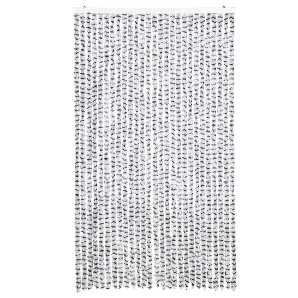 Vidaxx Fliegenvorhang 118x220 cm Chenille Hellgrau und Dunkelgrau