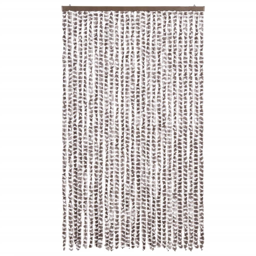 Vidaxx Fliegenvorhang 118x220 cm Chenille Taupe und Weiß