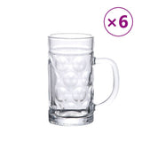 VidaXL Bierkrüge mit Henkel 6 Stück 500 ml Glas