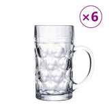 VidaXL Bierkrüge mit Henkel 6 Stück 1000 ml Glas
