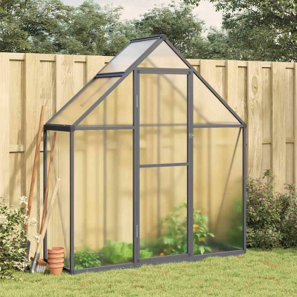 Vidaxx Gartengewächshaus mit Grundgestell 169x58x195 cm Aluminium Anthrazit