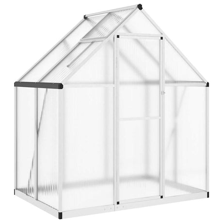 Vidaxxl Gartengewächshaus mit Grundgestell 169x114x195 cm Aluminium silberfarben