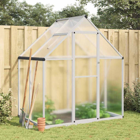 Vidaxxl Gartengewächshaus mit Grundgestell 169x114x195 cm Aluminium silberfarben