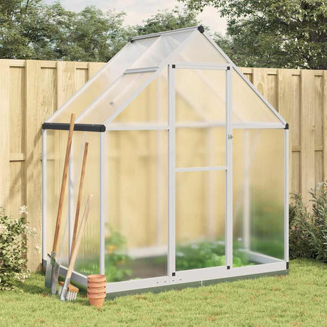 Vidaxxl Gartengewächshaus mit Grundgestell 169x114x202 cm Aluminium silberfarben