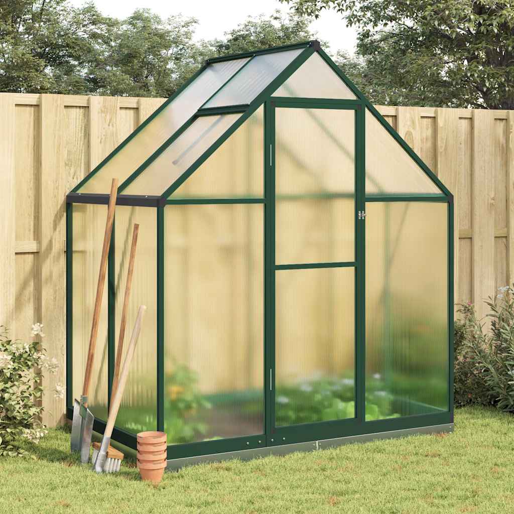 Vidaxx Gartengewächshaus mit Grundgestell 169x114x202 cm Aluminium grün