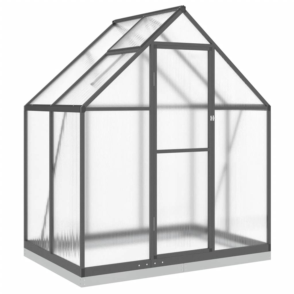 Vidaxx Gartengewächshaus mit Grundrahmen 169x114x202 cm, Farbe Aluminium Anthrazit