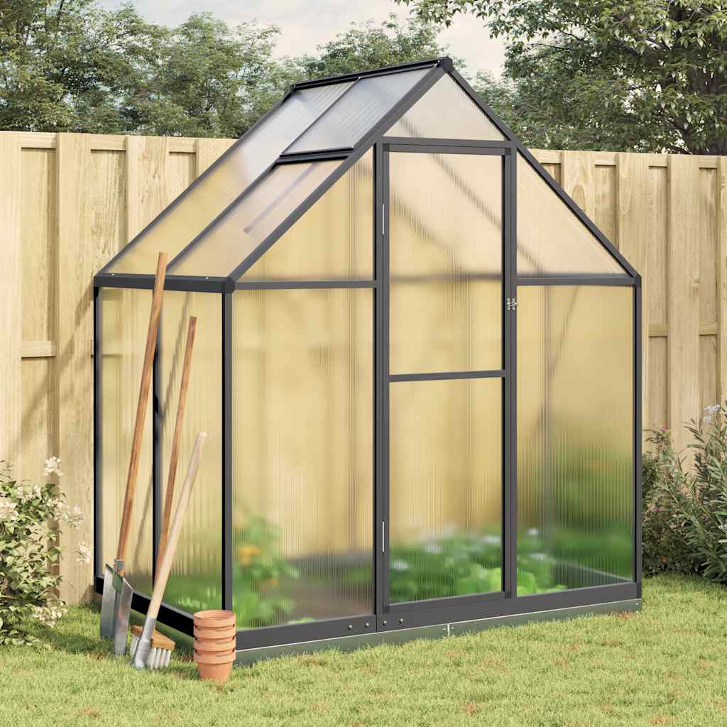 Vidaxx Gartengewächshaus mit Grundrahmen 169x114x202 cm, Farbe Aluminium Anthrazit