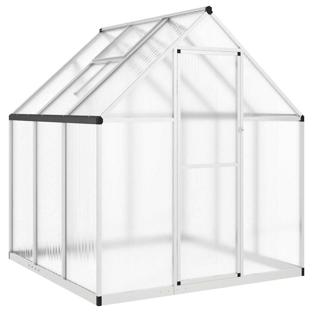 Vidaxxl Gartengewächshaus mit Grundgestell 169x169x195 cm Aluminium silberfarben