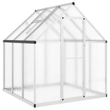 Vidaxxl Gartengewächshaus mit Grundgestell 169x169x195 cm Aluminium silberfarben