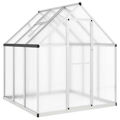 Vidaxxl Gartengewächshaus mit Grundgestell 169x169x195 cm Aluminium silberfarben