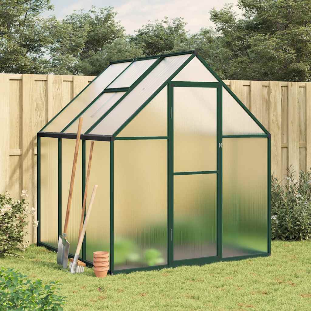 Vidaxx Gartengewächshaus mit Grundgestell 169x169x195 cm Aluminium grün