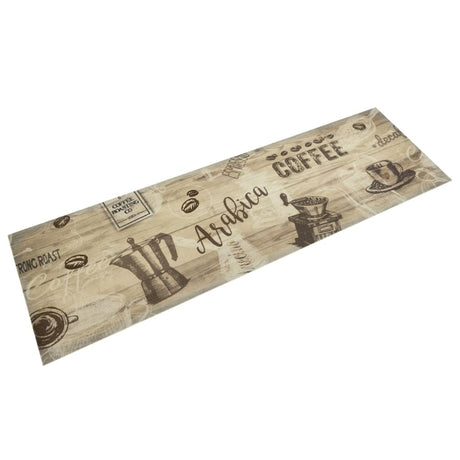Vidaxx Küchenmatte waschbar Kaffeedruck 45x150 cm samtbraun