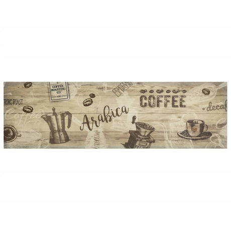Vidaxx Küchenmatte waschbar Kaffeedruck 45x150 cm samtbraun