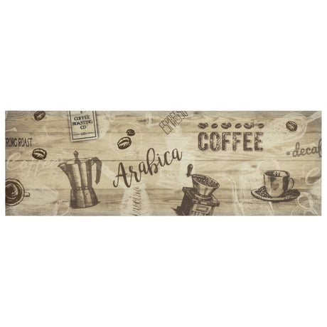 Vidaxx Küchenmatte waschbar Kaffeedruck 60x180 cm samtbraun